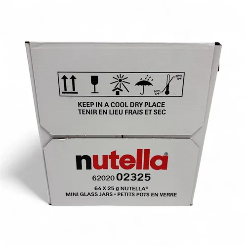 Vista 7 de Nutella de avellanas con vaso de vidrio aroma de cacao, 0.88 onzas, 64 por caja
