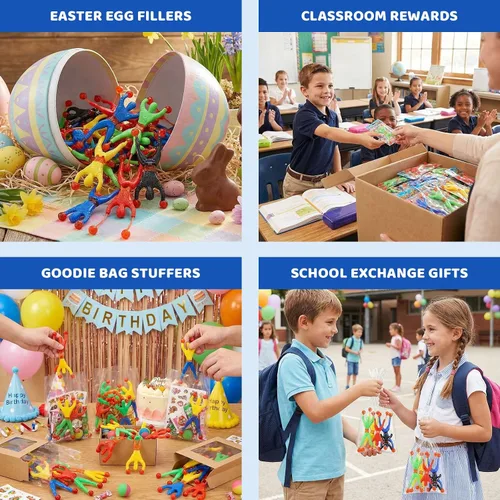 Vista 6 de JOHOUSE Juguete pegajoso para escaladores de pared para recuerdos de fiesta, paquete de 24 bolsas de regalos de verano para niños de 4 a 8, 8 a 12