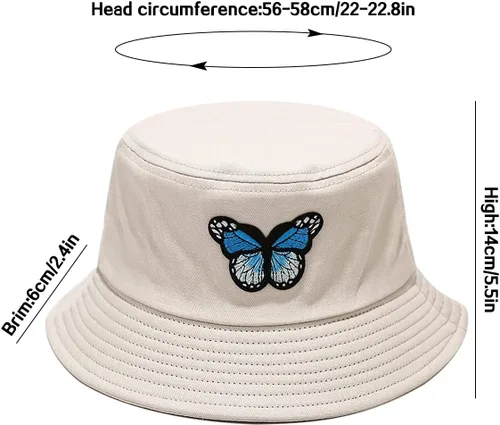 Vista 5 de XYIYI Sombreros de pescador de playa de algodón bordado de moda para mujeres niñas