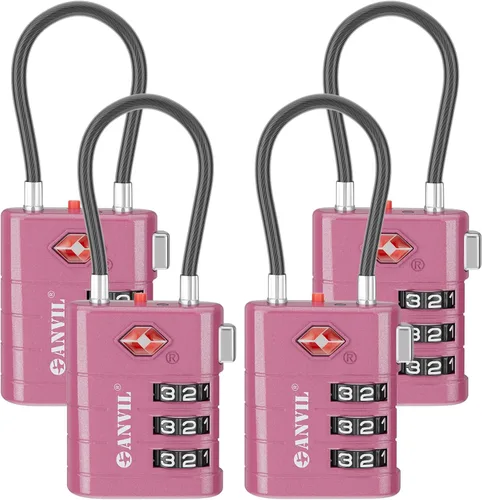Vista 35 de ANVIL Candados para Equipaje Aprobados por TSA – Candados de Viaje de Combinación TSA008 de Alta Seguridad con Indicador de Inspección para Maletas