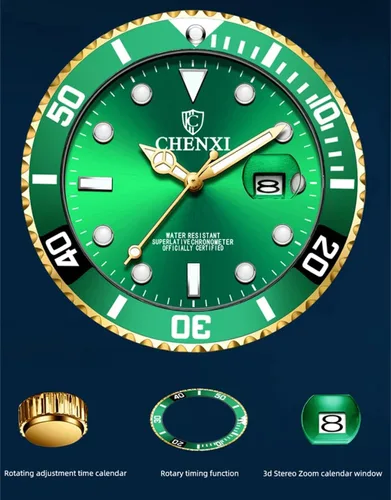 Vista 5 de MASTOP Reloj para hombre, de acero inoxidable, de dos tonos, impermeable, analógico, de cuarzo, con calendario