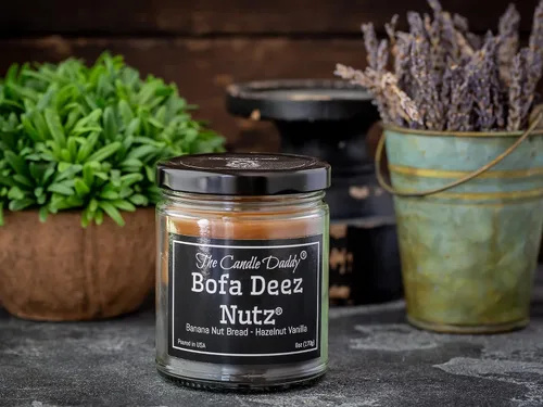 Vista 6 de Bofa Deez Nutz - Divertido - Pan de nuez de plátano y avellana vainilla - Vela perfumada - Doble vertido - 6 onzas - 40 horas de tiempo de combustión