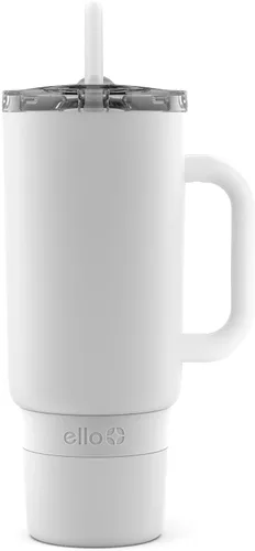 Vista 17 de Ello Port Taza de 30 oz con asa de transporte y mango integrado Botella de agua reutilizable de acero inoxidable con aislamiento al vacío