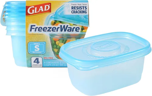 Vista 12 de Glad Gladware - Recipientes de almacenamiento de alimentos para congelar, rectángulo grande con capacidad para 64 onzas de alimentos, juego de 2