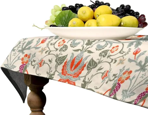 Vista 135 de Mantel Floral Retro de Pájaros, Diseño Original Bohemio William Morris Estampado Cubierta de Mesa para Hogar Picnic Fiesta Comedor Cocina William