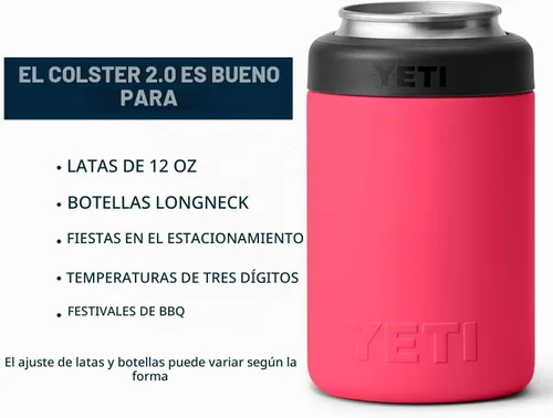 Vista 4 de YETI Rambler - Aislador de latas Colster de 12 onzas para latas de tamaño estándar, color rosa Bimini Rosa (Bimini Pink)