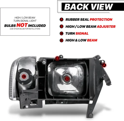 Vista 3 de M-AUTO Conjunto de faros delanteros con lámparas de esquina compatible con Dodge Ram 1500 2500 3500 1994-2002 modelos no deportivos, lado