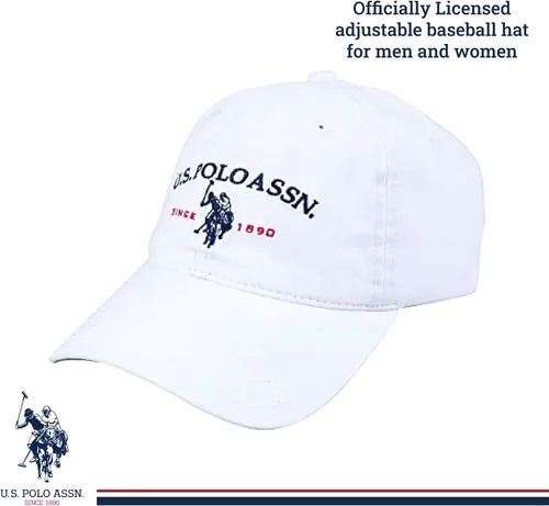 Vista 2 de Concept One Polo de EE.UU. Assn. Logotipo bordado de caballo de caballo desde 1890 sombrero de béisbol de algodón ajustable con ala curvada