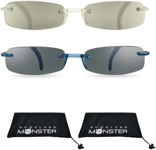 Vista 14 de proSPORT 2 pares de lentes de sol de lectura tintados, sin montura para hombres y mujeres