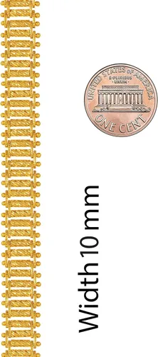 Vista 5 de LIFETIME JEWELRY Pulsera Riccio Bar chapada en oro real de 24 quilates para mujeres y hombres (0.394 in y 0.512 in)