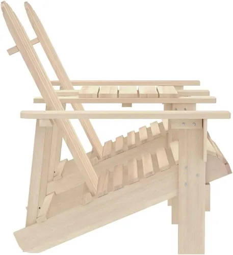 Vista 4 de Garden Chair Natural Wood Solid Fir Wood, Ergonomic Adirondack Outdoor Seating for Front Porch, Small Patio Furniture Set