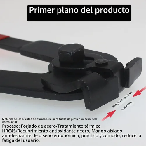 Vista 5 de Kit de 22 Piezas de Alicates Universales para Abrazaderas de Fuelle de Junta CV con Alicates para Banda de Fuelle CV, 20 Bandas de Crimpado, Oreja