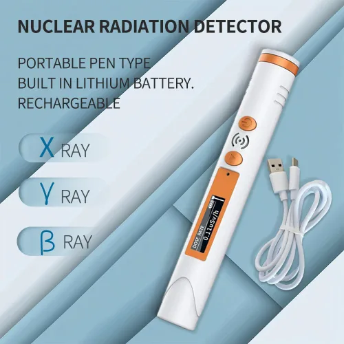 Vista 2 de Geiger Detector de radiación de contador, medidor de monitor de radiación portátil de mano, medidor de radiación de rayos X gamma beta, recargable
