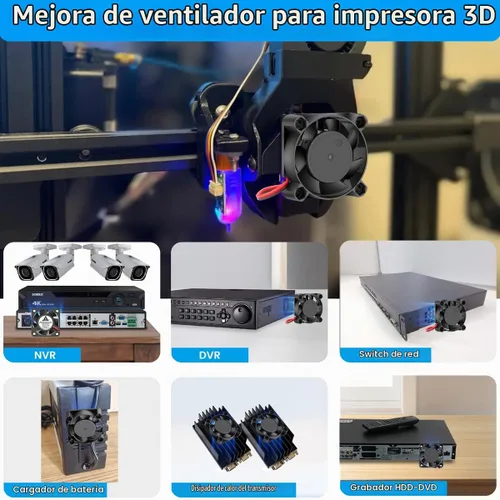 Vista 3 de GDSTIME Ventilador 4010 12 V 1.575 in x 0.394 in 2 pines doble bola DC sin