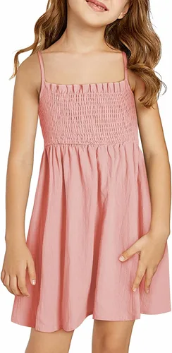 Vista 12 de blibean Vestidos de verano de algodón para niñas de 4 a 15 años A azul