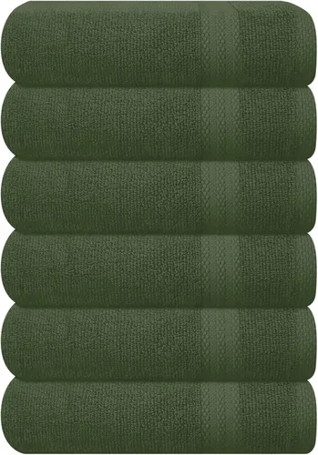 Vista 127 de GLAMBURG Juego de 2 Sábanas de Baño Extra Grandes de Algodón Premium de 700 GSM - 100% Algodón Peinado - 2 Sábanas de Baño 35x70 pulgadas - Calidad