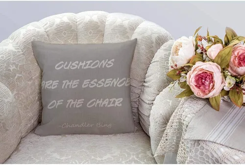 Vista 2 de HGOD DESIGNS Cushion are The Essence of The Chair - Funda de almohada con cita de 18 x 18 pulgadas, fundas cuadradas de algodón y lino