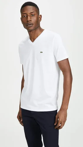 Vista 2 de Lacoste Camiseta de algodón Pima de manga corta con cuello en V para hombre