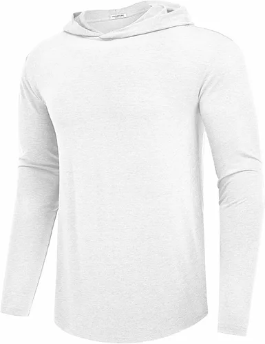 Vista 32 de PINSPARK Sudaderas ligeras con capucha tipo pullover para hombres, manga larga, sudadera con capucha para golf, gimnasio, entrenamiento, sudadera