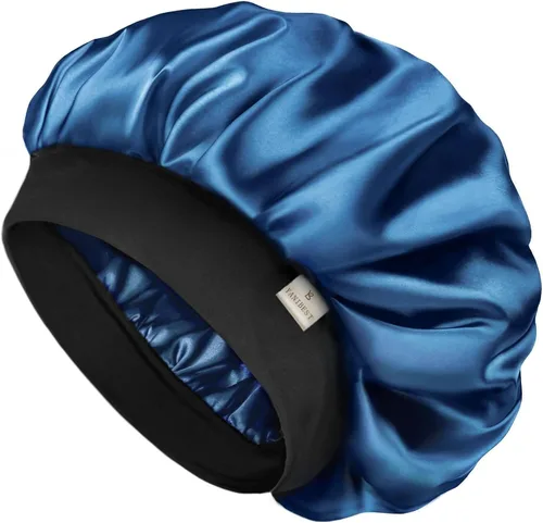 Vista 12 de YANIBEST Gorro de seda para hombres y mujeres, gorro de satén de doble capa para cabello rizado natural, gorro de dormir unisex