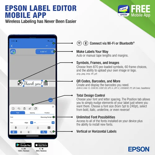 Vista 8 de LABELWORKS Epson LW-PX400 Kit Completo de Etiquetador Industrial - Kit Completo con Accesorios, Tubo Termoretráctil y Envoltura Autolaminante