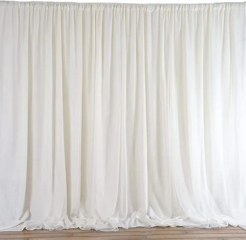 Vista 2 de Sedona Designz - Paneles de cortinas de gasa negra de 115 x 120 pulgadas para decoración de eventos, telón de fondo