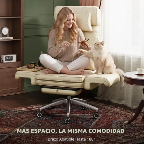 Vista 11 de FLEXISPOT Silla de oficina grande y alta de gran tamaño, reposabrazos abatibles de 180° para mascotas y leggings cruzados, silla de escritorio