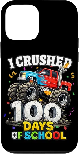 Vista 16 de I Crushed 100 Days of School - Monster Truck 100th Day Boys Case for iPhone 16