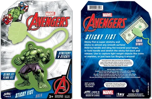 Vista 5 de JA-RU Marvel Spiderman & Hulk Manos Pegajosas Elásticas Juguetes Snap (1 Paquete Hulk) Manos Elásticas de Superhéroes. Suministros de Juguetes a