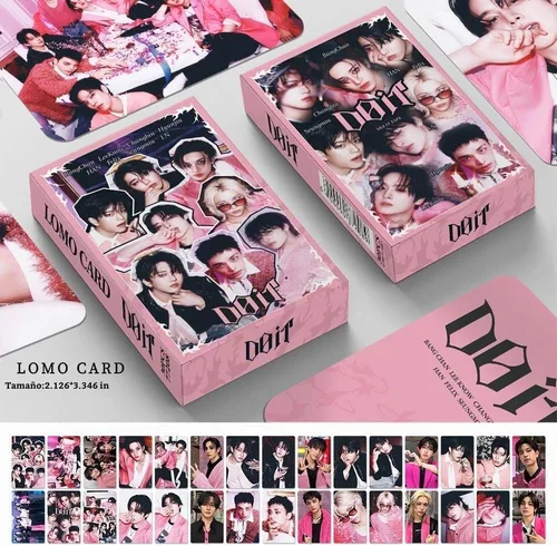 Vista 2 de 120 piezas de tarjetas fotográficas de Stray-Kids, tarjetas Lomo de Stray-Kids para colección (Beige)