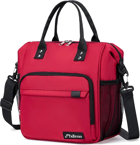 Vista 25 de TuErCao - Bolsa de almuerzo pequeña, ligera y aislada para mujer; para trabajo, portátil, suave enfriador para pícnic, viajes, viajes por carretera