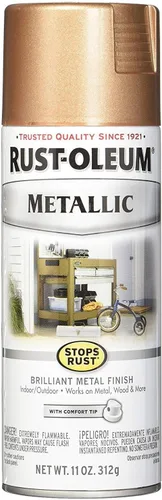 Vista 9 de Rust-Oleum 7274830 Pintura en aerosol metálica que detiene la oxidación, 11 oz, latón antiguo