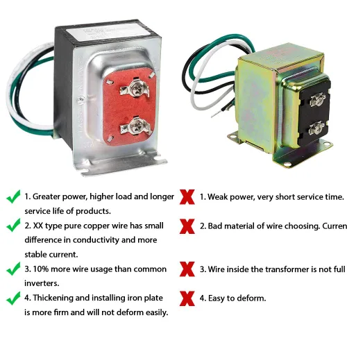 Vista 6 de VIIVRIA Transformador de timbre de puerta de 24 V 40 VA, núcleo de cobre resistente para Ring Pro/2 y Nest Hello, fuente de alimentación cableada