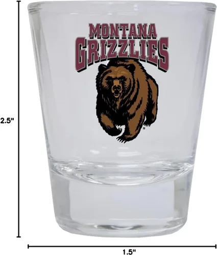 Vista 3 de Vaso de chupito redondo de la Universidad de Montana (transparente)