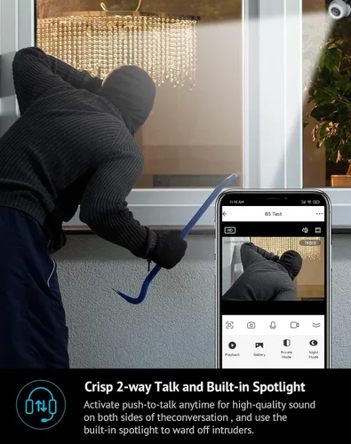 Vista 5 de LaView Cámaras de seguridad 4K de 8MP con cable para exteriores e interiores, IP65, Sensor Starlight y visión nocturna de 100 pies, detección
