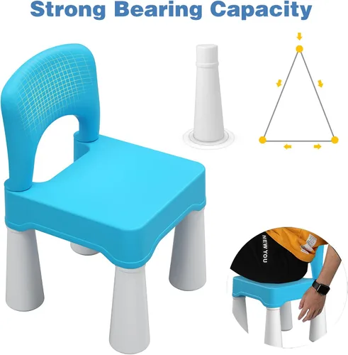 Vista 4 de burgkidz Silla de Plástico para Niños Pequeños, Silla para Niños Duradera y Ligera, Asiento de 9.3" de Altura, Uso en Interiores o Exteriores