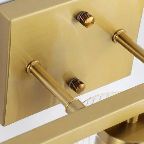 Vista 6 de Lámpara de tocador de baño dorada cepillada de 3 luces, iluminación moderna con pantalla de vidrio texturizado, accesorios de iluminación de baño