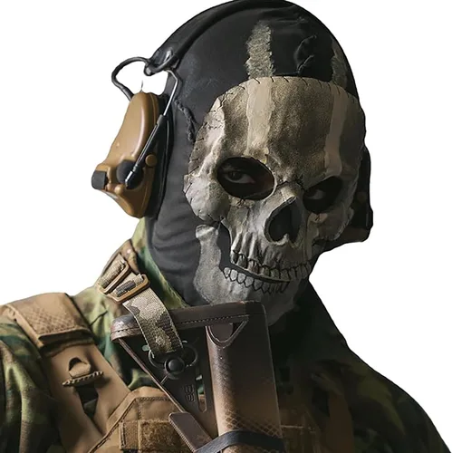 Vista 8 de Pasamontañas fantasma, máscara de esquí de esqueleto, disfraz de Halloween para cosplay, Ghost Cod MW2, máscaras de calavera a prueba de viento