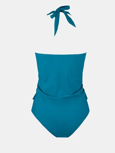 Vista 7 de CUPSHE Conjunto de tankini de dos piezas para mujer, cuello halter, espalda baja