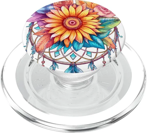 Vista 7 de Atrapasueños de girasol PopSockets PopGrip intercambiable