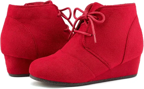 Vista 6 de DREAM PAIRS - Botines de tacón bajo para niñas pequeñas y grandes