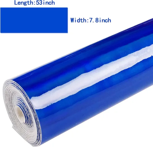 Vista 3 de HGUAN Tela de vinilo holográfica de 7.8 x 53 pulgadas, 1 rollo de hojas de piel sintética adecuadas para lazos, aretes de cuero y otros artículos