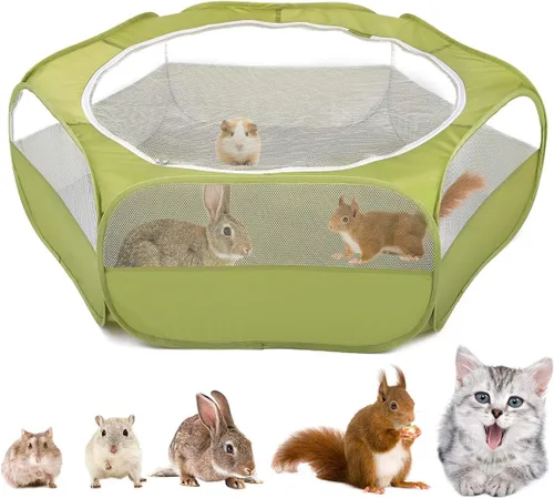 Vista 8 de VavoPaw Corralito para Animales Pequeños, Caja de Crianza de Pollos con Tapa Superior, Carpa de Jaula Portátil para Ejercicio al Aire Libre