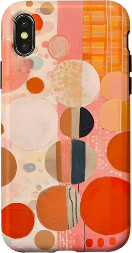 Vista 5 de iPhone 16 Abstract Boho Warm Orange and Pink Mid Century Modern Case