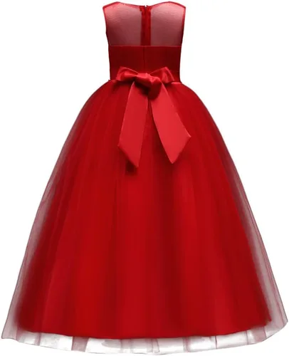 Vista 2 de Little Big Girls'Tulle Retro Vintage - Vestidos con encaje en forma de flores, perfectos para concursos, fiestas, bodas, vestido largo de noche.