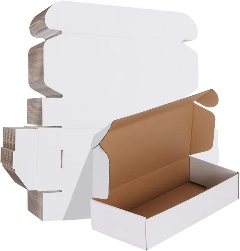 Vista 47 de HORLIMER Paquete de 40 cajas de envío de 5 x 5 x 5, caja de cartón corrugado blanco para correo, embalaje, pequeñas empresas