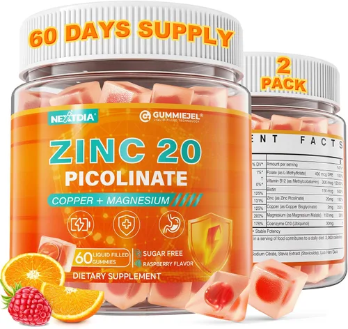 Vista 10 de Gomitas de picolinato de zinc + cobre, magnesio, complejo B metilado, CoQ10 para mujeres y hombres, suplementos de bisglicinato de cobre y zinc