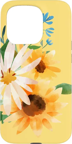 Vista 14 de iPhone 16 Yellow Sunflower Vintage Flower Petals Case