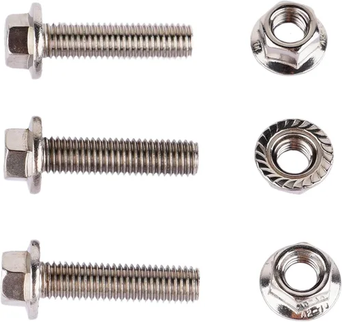 Vista 9 de Rwraps Brida y junta de escape de 3 pernos de 2.5 pulgadas, brida de escape de acero inoxidable con pernos y tuercas de brida
