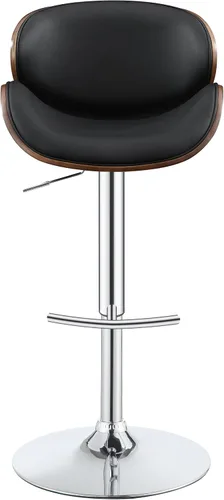 Vista 4 de Coaster Home Furnishings Taburete de bar ajustable negro y nogal 20.75 pulgadas de profundidad x 20.25 pulgadas de ancho x 37.5 pulgadas de alto